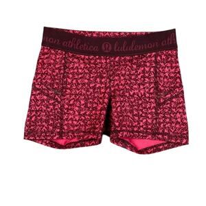 Lululemon Shorts Womens 28" Maroon‎ What The Sport Elastic Waist Biker Running